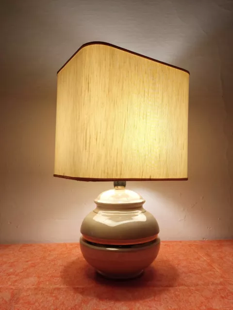 Lampada Da Tavolo Abat jour Ceramica Modernariato Anni 50/60 con paralume