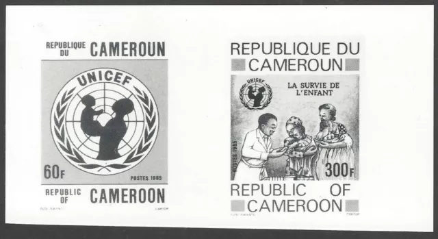 Cameroun #782-83 1985 UNICEF Infant Survival composite photographic proof