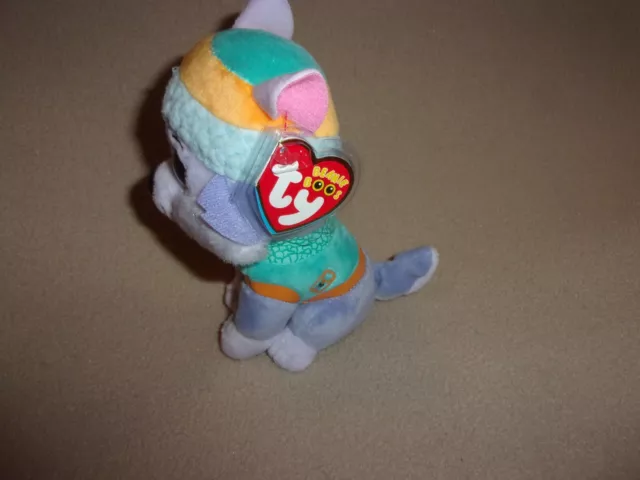 Ty Everest The Husky Dog Beanie Boos- Paw Patrol-Mwmt-New-6"- Very Cute! 2