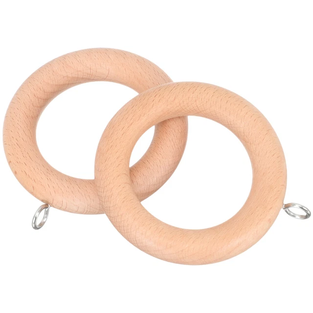 2 Pcs Wooden Curtain Ring Hooks Hanging Garland Curtain Buckle