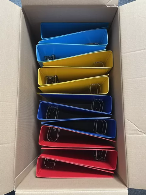 12 Stück Aktenordner DIN A4 breit 8 cm Gelb / Rot / Blau Esselte
