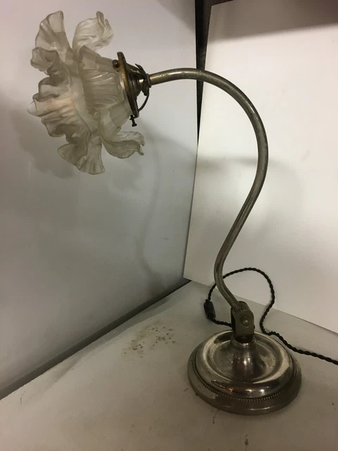 Applique Murale Vintage Métal Gris – Style Art Déco – Lampe Articulée Années 70/90