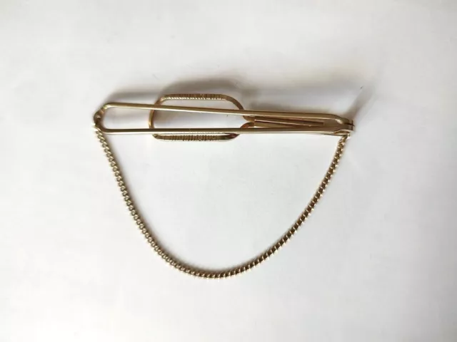 Stratton Imitation Made In England Gold Mens Vintage Tie Pin Clip Chain