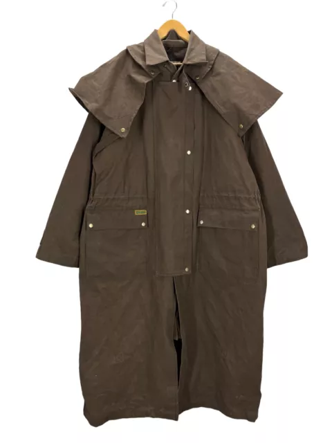 Down Under Brown Oilskin Wax Cotton Duster Jacket 3XL EUC