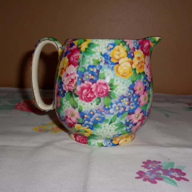 VINTAGE ROYAL WINTON GRIMWADES JULIA CHINTZ MILK JUG CREAMER 3.5" FLORAL 8oz