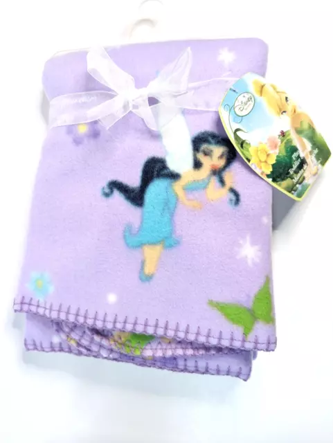Disney Fairies Plush Toddler Blanket 30 in X 43 in - NEW!
