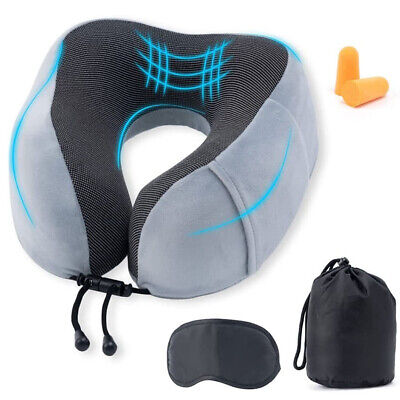 U-Shaped Memory Foam Travel Pillow Neck Support Head Rest Car Plane Soft Cushion