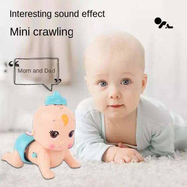 Baby Musical Toys Electric Milk Flasche Kriechspielzeug Eyed Cute Big Bab E1J7