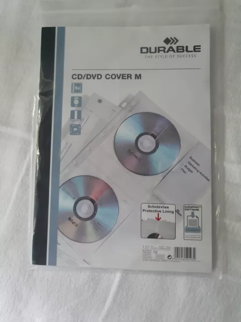 Durable CD/DVD Cover M 20 Stück mit Etiketten unbenutzt