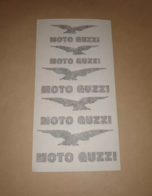MOTO GUZZI classic logo 3D GEL metallic foil STICKERS/decals Art