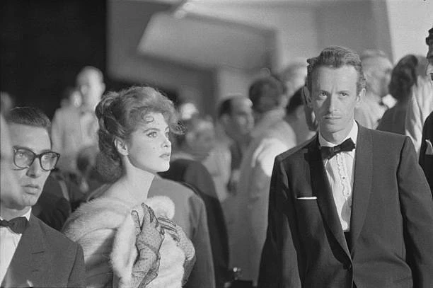 AMERICAN ACTRESS TINA Louise Italian actor Carlo Mazzarella taking Old