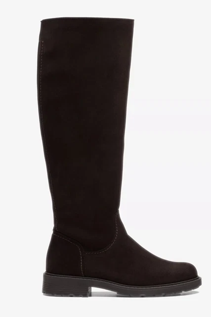 BNIB Clarks Ladies ORINOCO 2 LONG Dark Brown Suede Knee High Boots