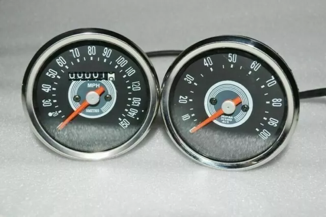 Bsa Norton Triumph Smiths Replica  Speedometer Rpm Tachometer Pair 150 Mph