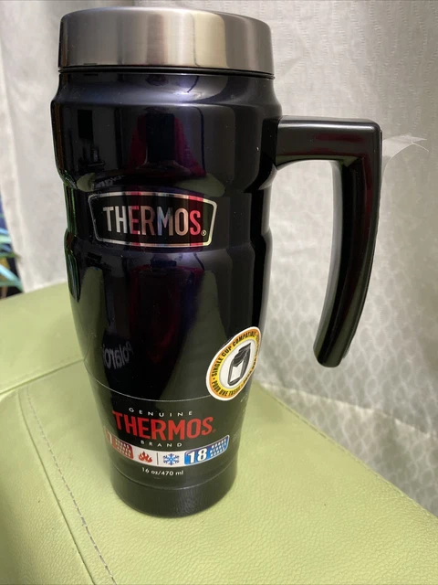 Thermos Stainless King 16 Ounce Travel Mug with Handle, Midnight Blue