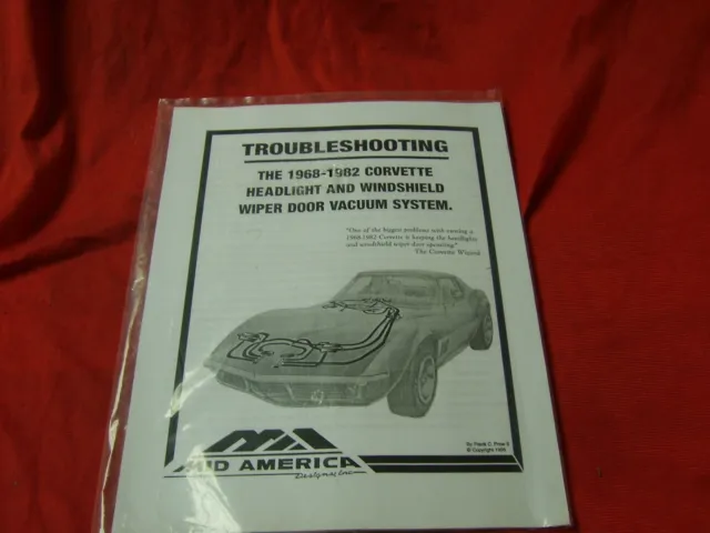 1968-1982 Corvette Headlight And Windshield Wiper Vacuum System Manual/Diagrams