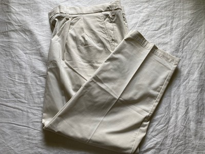 Croft & Barrow Classic Fit Pleated Ivory Mens Size 46/29