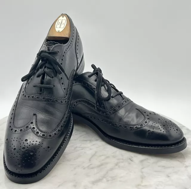 Church's Black Leather Wingtip Shoes Full Brogue Custom Oxford 10/10.5N NEW SOLE