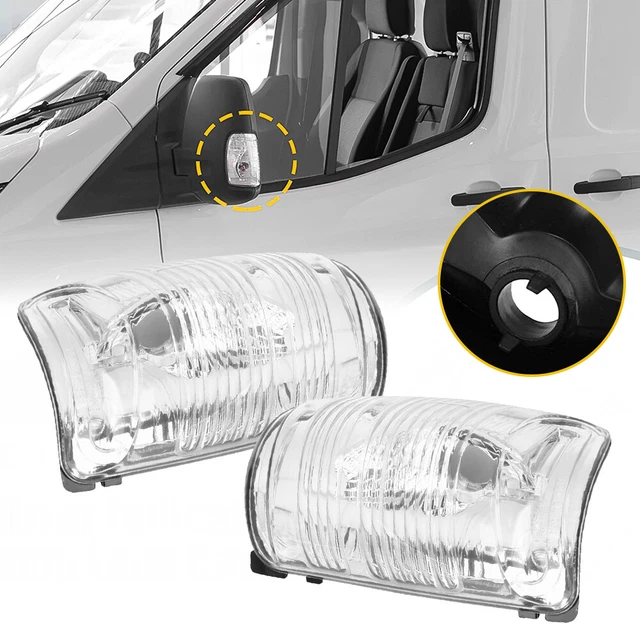 Obiettivo luce segnale di svolta specchio lato trasparente RH + LH lato per carico 15-21 Ford Transit