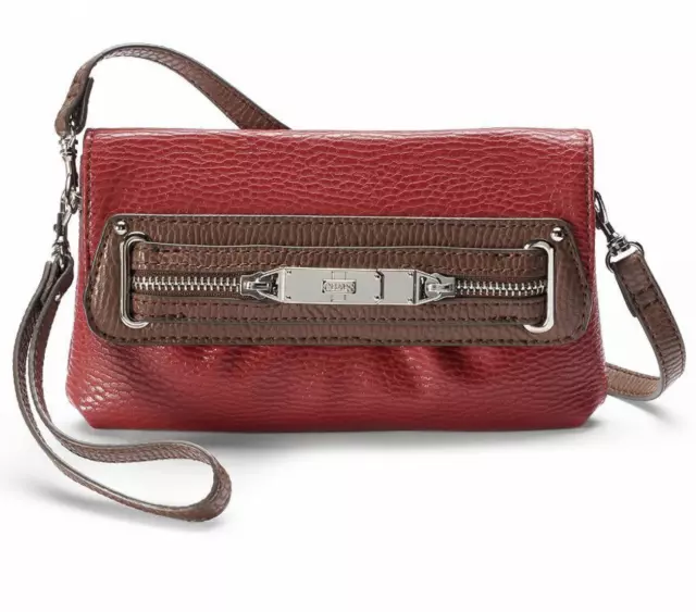 Ralph Lauren Chaps Alexa Women Colorblock Red Faux Leather Crossbody Bag NWOT