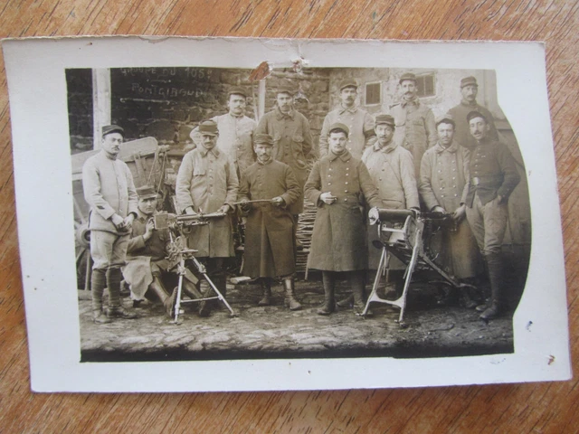 Cpa Photo Soldats Mitrailleuses 105 Regiment Pontgibaud