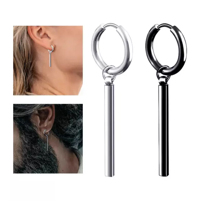 Boucle d'oreille en titane et acier pour hommes et femmes, bijoux décoratifs à