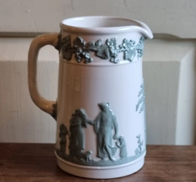 Vintage Wedgwood Etruria Barlaston Queen's Ware Green Jug
