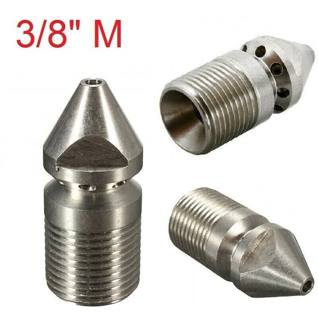Buse De Nettoyage Canalisations 3 Jets Arrière 1/8" - Acier Inoxydable Pour Kärcher, Nilfisk Et Plus - Nettoyage Efficace Des Tuyaux Bouchés