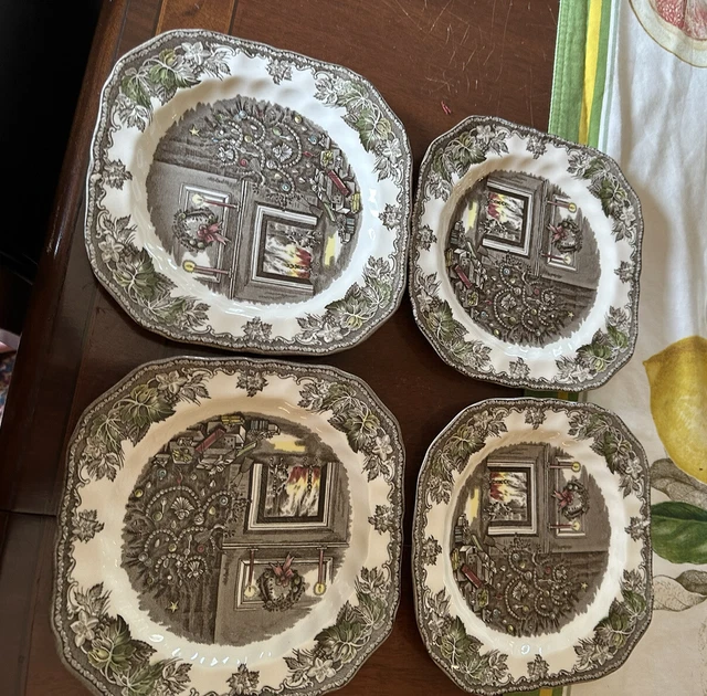Johnson Bros Christmas Friendly Village Square Salad Plates Set of 4