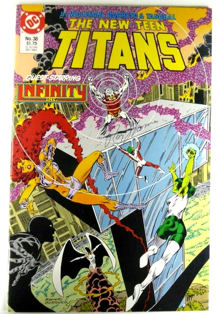 DC NEW TEEN TITANS (1987) #38 SIGNED by Roy THOMAS w/COA NM (9.4) Ships FREE!