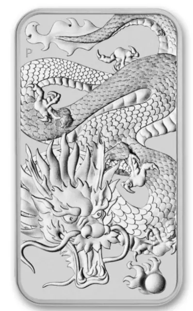 2022 Australian Dragon Bar 1 oz .999 silver Perth Mint