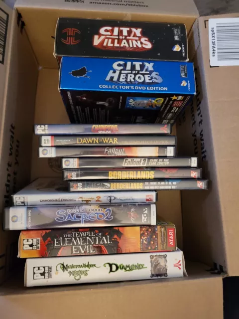 12 FANTASY PC Game Lot. Neverwinter, City Of Villians/Heroes, FALLOUT Free Shipp