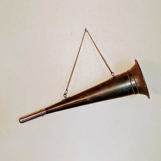 Antique Brass Maritime Ships Fog Horn Vintage Ship Foghorn Nautical 13.5” Loud