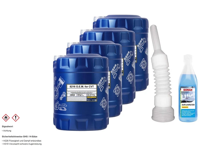 40L mannol 8216 pour Cvt Huile de Transmission Automatique Incl. Tuyau