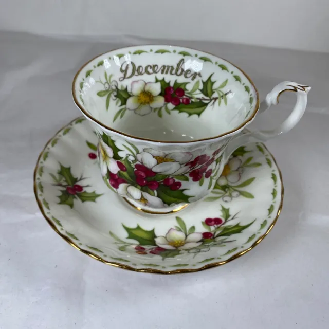 Royal Albert Flower Of The Month December Christmas Rose Tea Cup Floral China