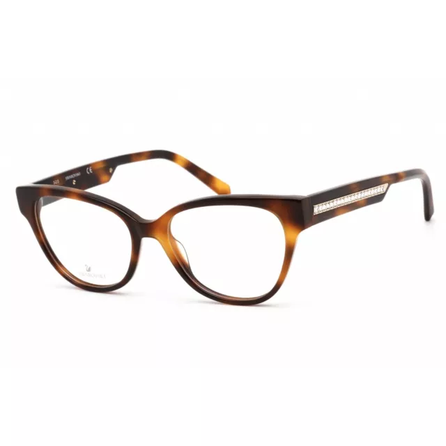 Swarovski Women's Eyeglasses Dark Havana Cat Eye Plastic Frame, 51 mm SK5392 052
