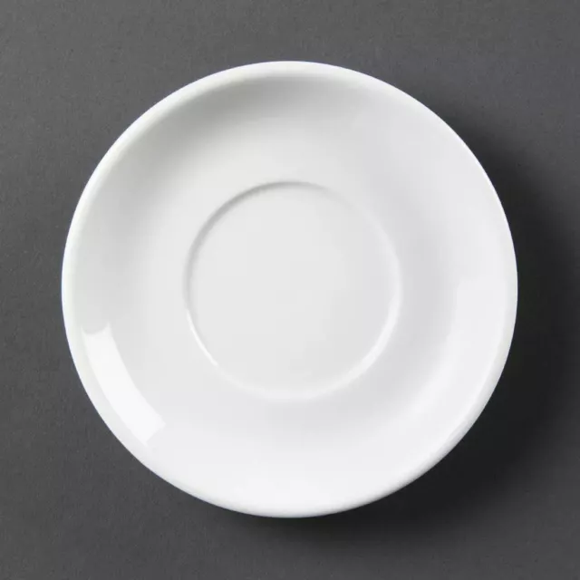 Olympia Whiteware Espresso Saucers in White Porcelain - Stacking - Pack of 12