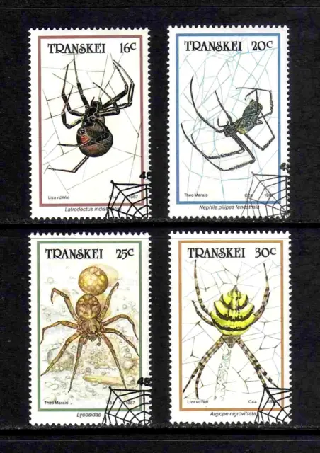 Transkei 1987 Spiders complete set of 4 values (SG 205-208) used