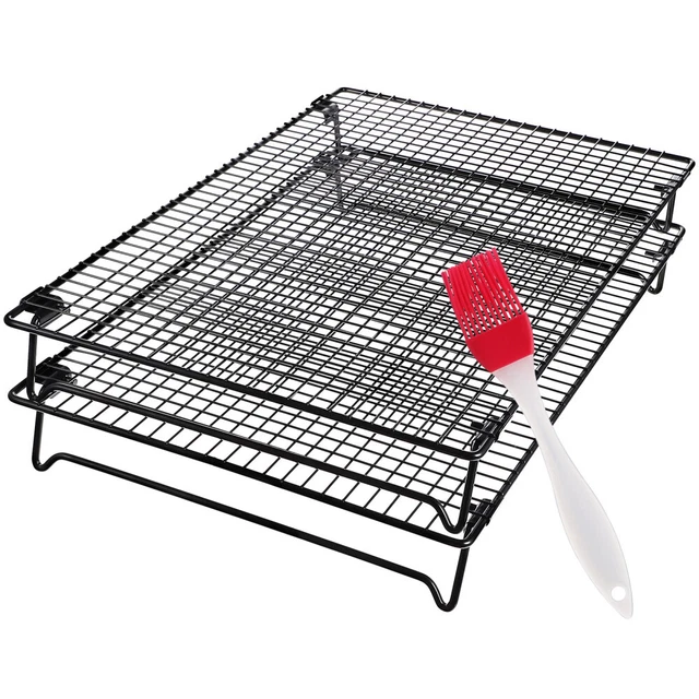 4 Grilles De Refroidissement Pliables - 4 Niveaux 26x41 Cm - Antiadhésif Sans BPA - Pour Four Et Lave-vaisselle