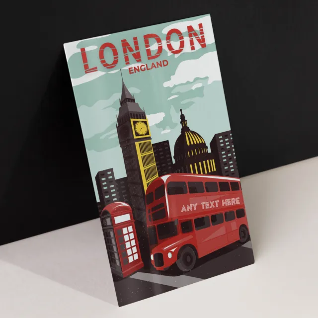 Personalisierte London City Skizze - A4 Metallschilddruck - Rahmenoptionen verfügbar 3