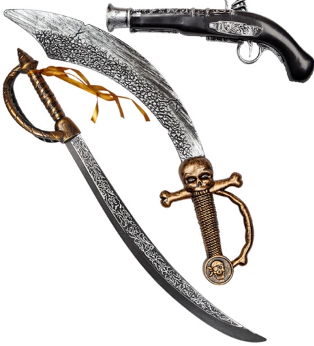 Bambini Pirata Spada Adulti Pirati Costume Cutlass Caraibi Sostegno Arma Pisto