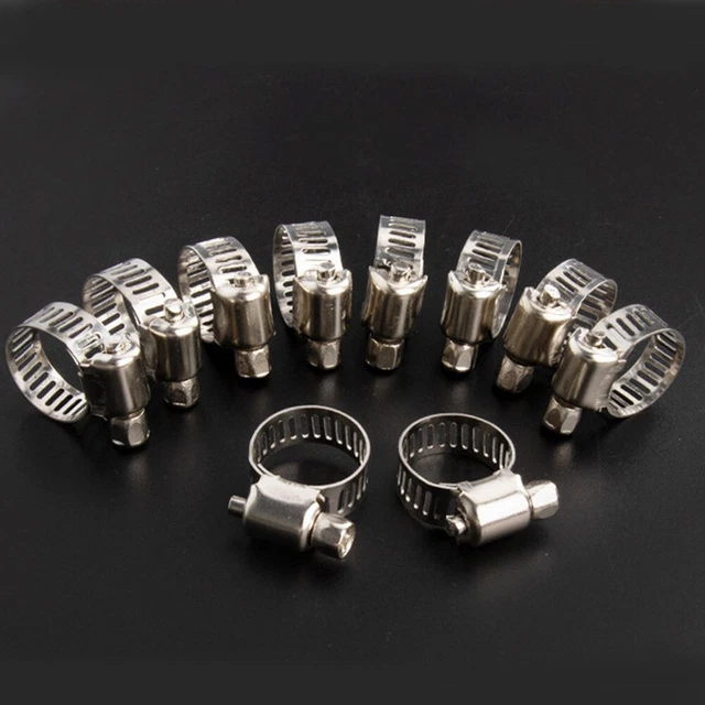 20x Stainless Steel Hose Clips Set Garden Hose Pipe Clamps Watering Pipe Fixture