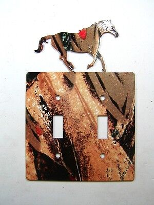 Horse Running Double Light Switch Cover Plate by Steel Images USA 030315TT 3