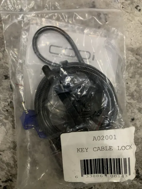 CODI Security Laptop Key Cable Lock A02001 New!