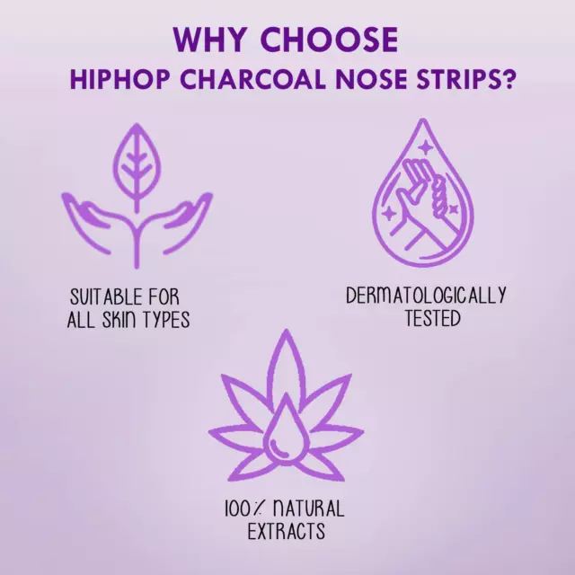 Hip Hop, Skincare Cleansing Charcoal Stirn, Nase und Kinnstreifen, 6 Stück 3