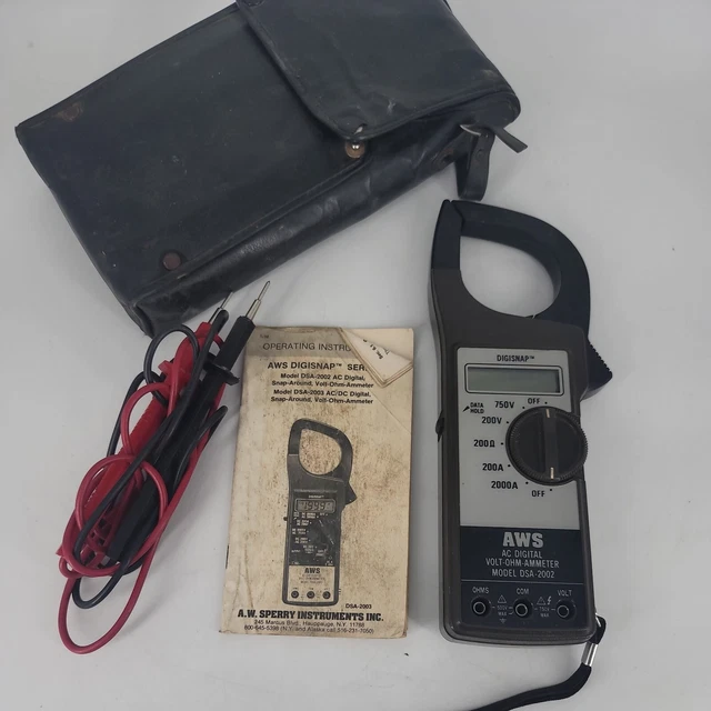 AW Sperry DSA-2002 AC/DC Digital Volt-Ohm Ammeter w/Case  Power Tested