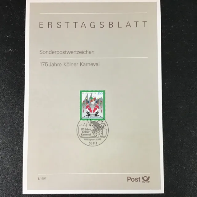 Bund: ETB 6/1997 - Mi.-Nr. 1903 - 175 Jahre Kölner Karneval