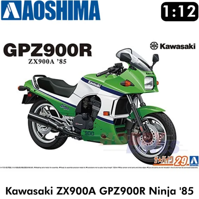 KAWASAKI GPZ900R Ninja '85 ZX900A 1985 motorcycle 1:12 model kit AOSHIMA 06499