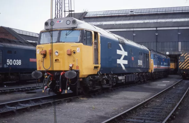 Original Slide . BR English Electric Class 50 Diesel 50031 'HOOD' . OOC Sep1988