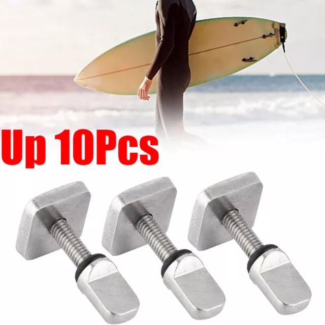 10 Sets Surfboard Longboard Stainless Steel Fin Bolt SUP Board Screw & Plate AUS