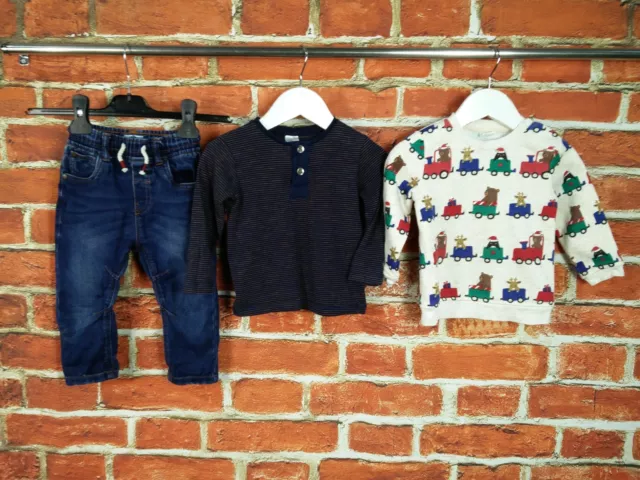 Baby Boys Bundle Age 9-12 Months Next H&M Jeans T-Shirt Jumper Christmas 80Cm